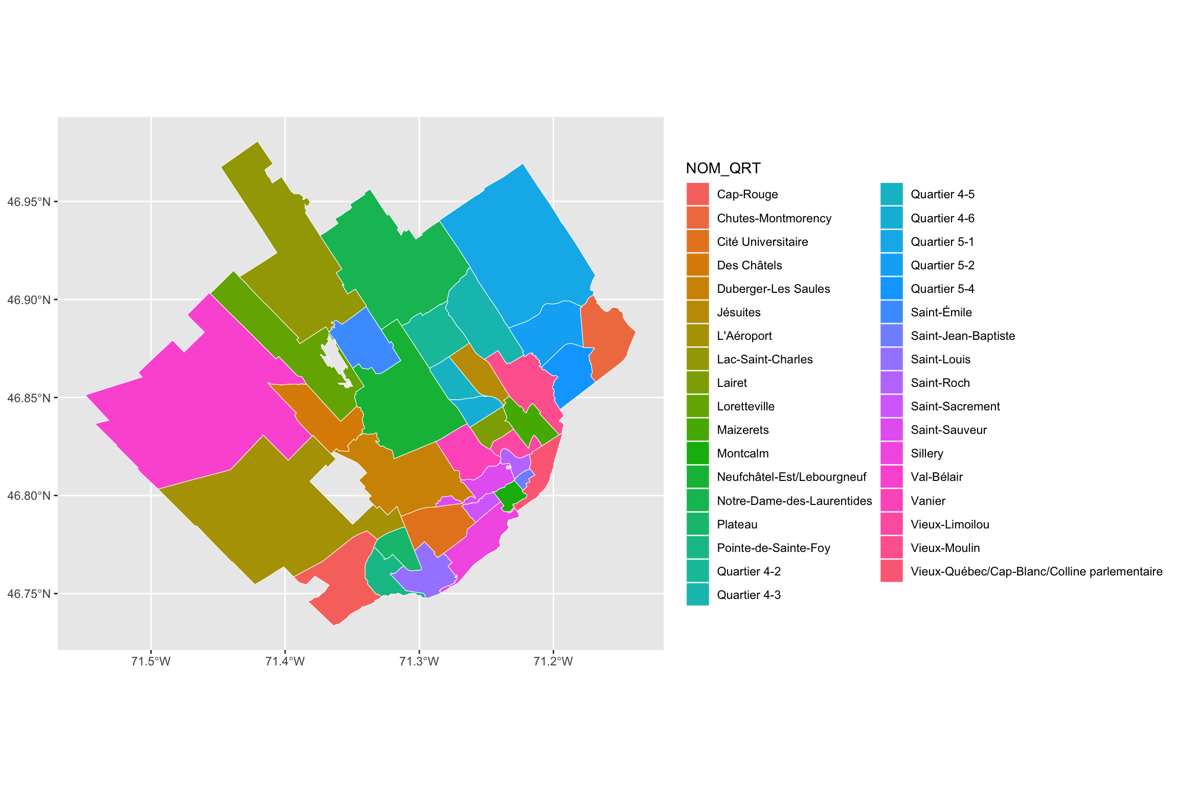 Carte des quartiers