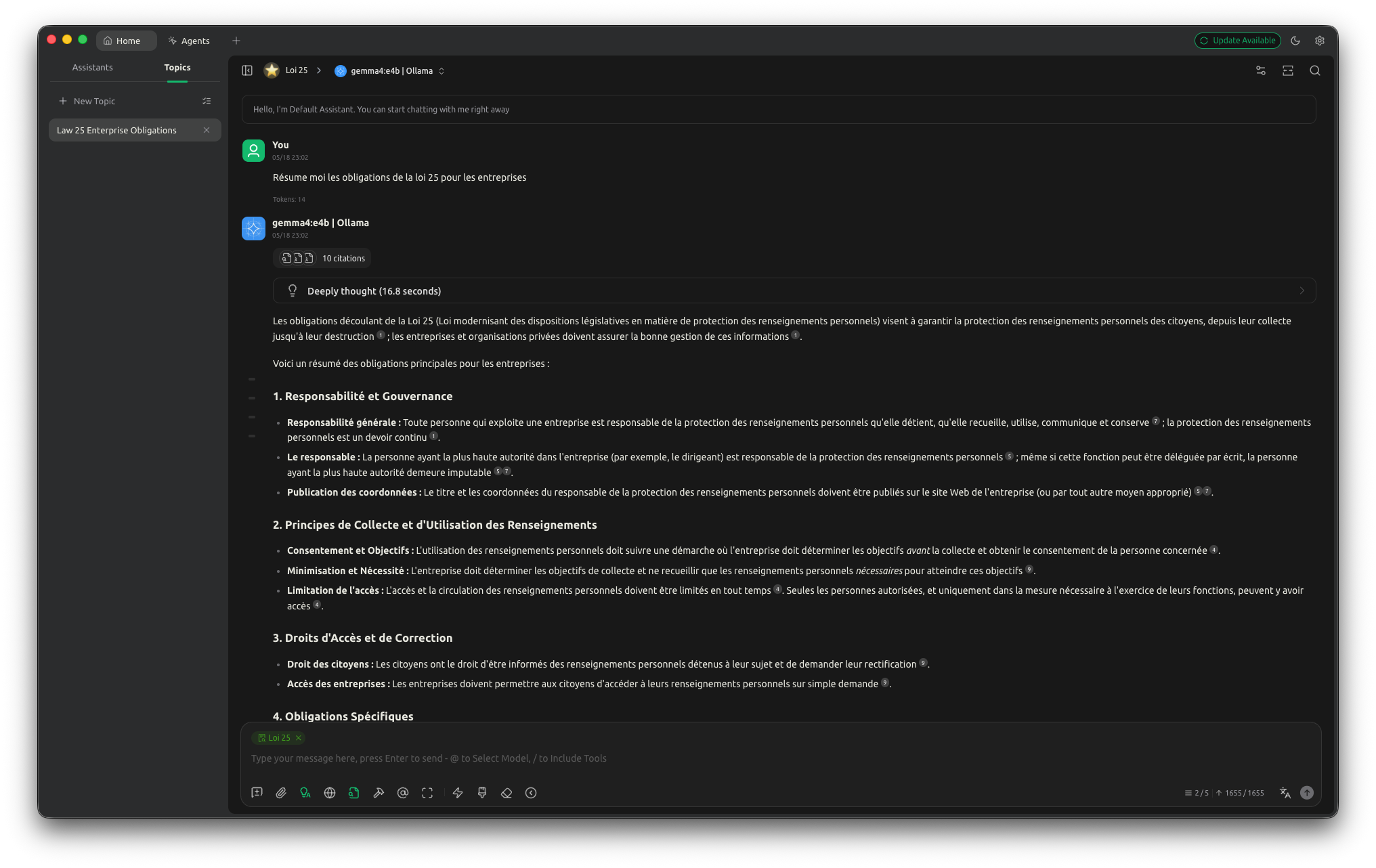 Exemple d'utilisation de Cherry Studio avec Ollama