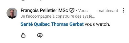François Pelletier MSc : Santé Quebec Thomas Gerbet vous watch.